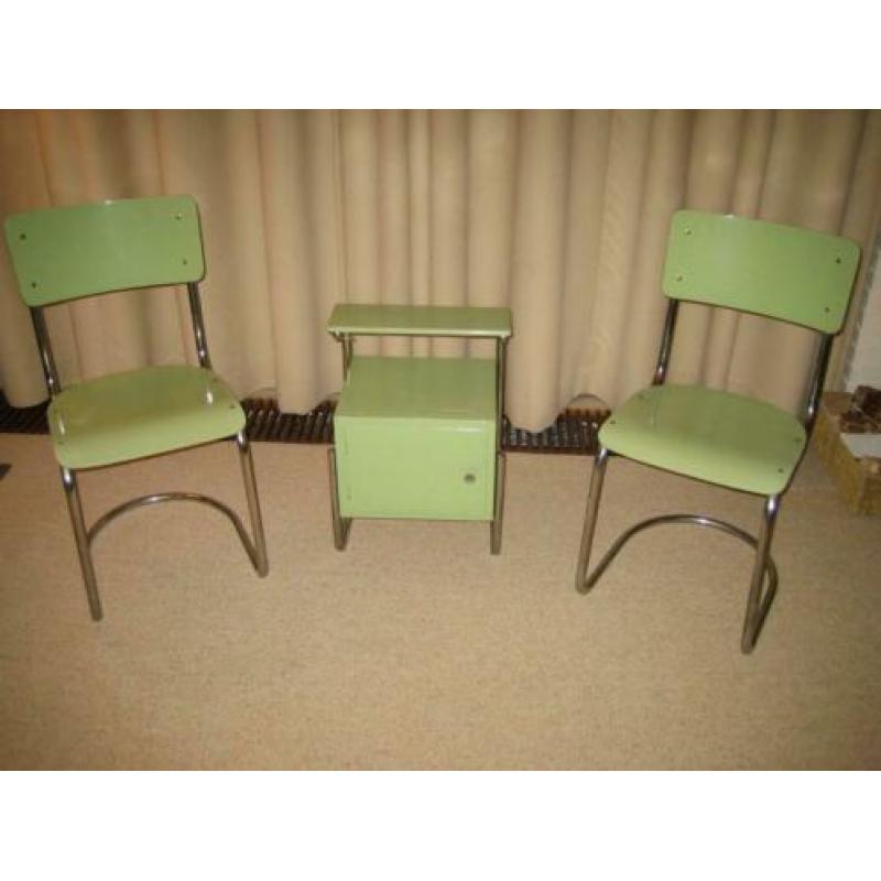 Gispen, originele achterpootloze stoelen uit 1933