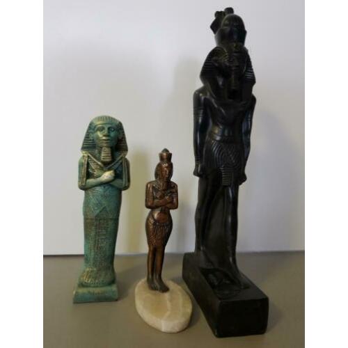 3st Egyptische beelden Osiris god Farao 26 30 en 51cm Egypte