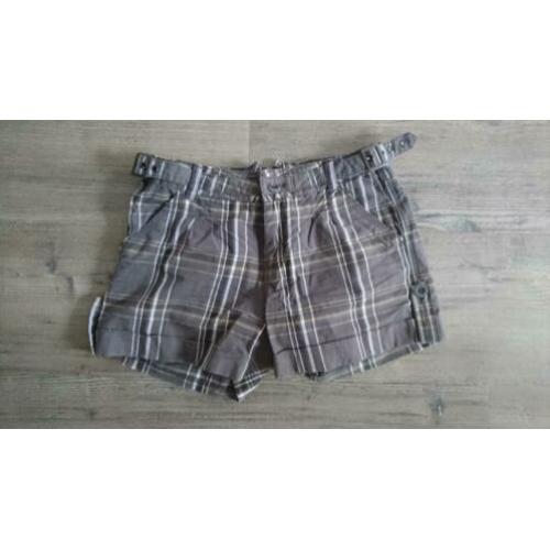 Korte Broek Garcia Maat 176 Grijs Geruit Meisjes Shorts