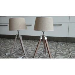 2 landelijke tafellampen riviera beige ? 50 cm