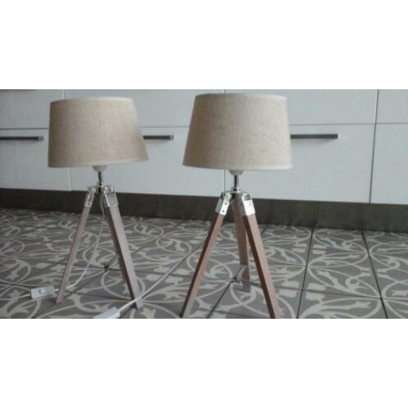 2 landelijke tafellampen riviera beige ? 50 cm