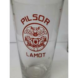 Oud pilsor lamot bierglas uit belgië. zie foto's
