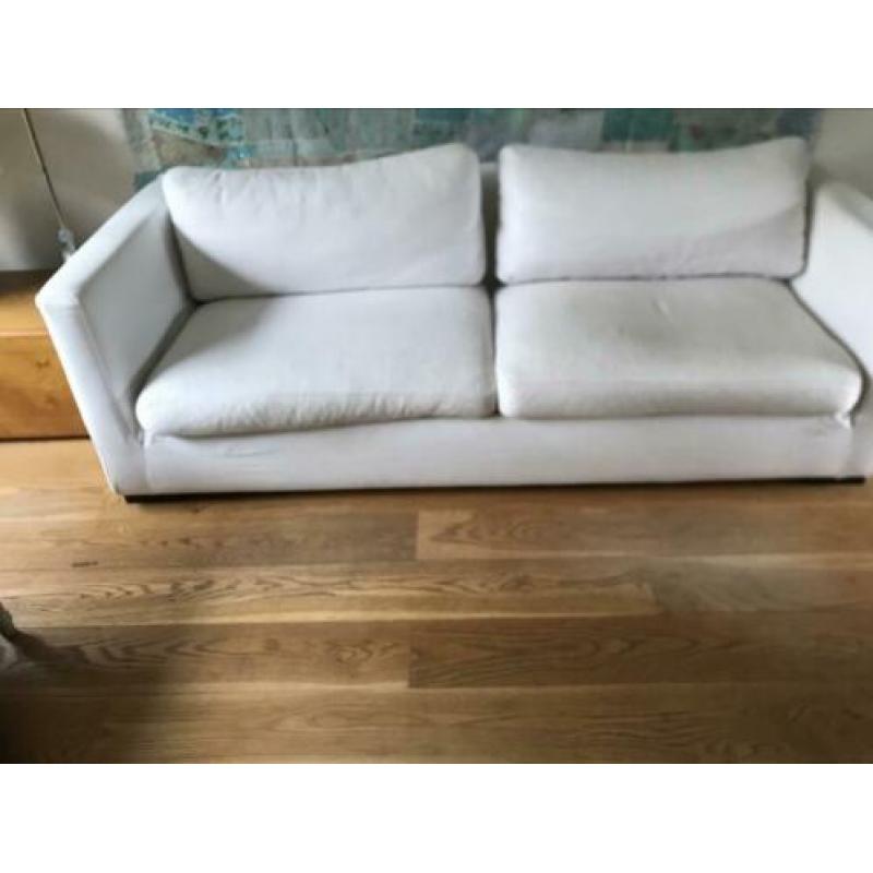 grote witte bank , losse katoenen hoes ,met ritsen