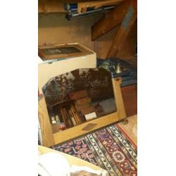 Brocante spiegel met geslepen glas