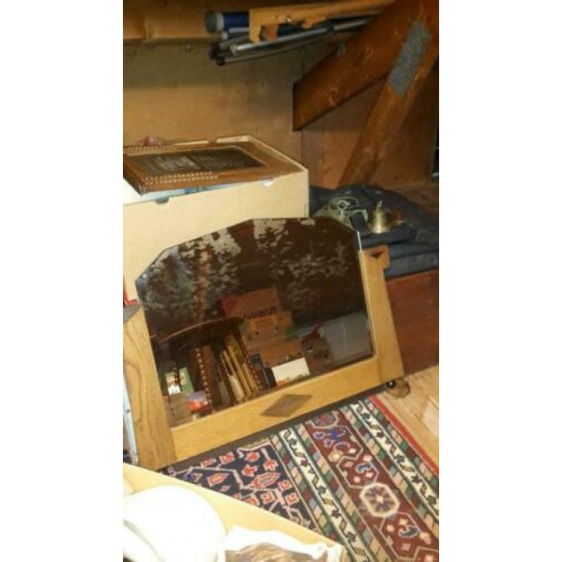 Brocante spiegel met geslepen glas