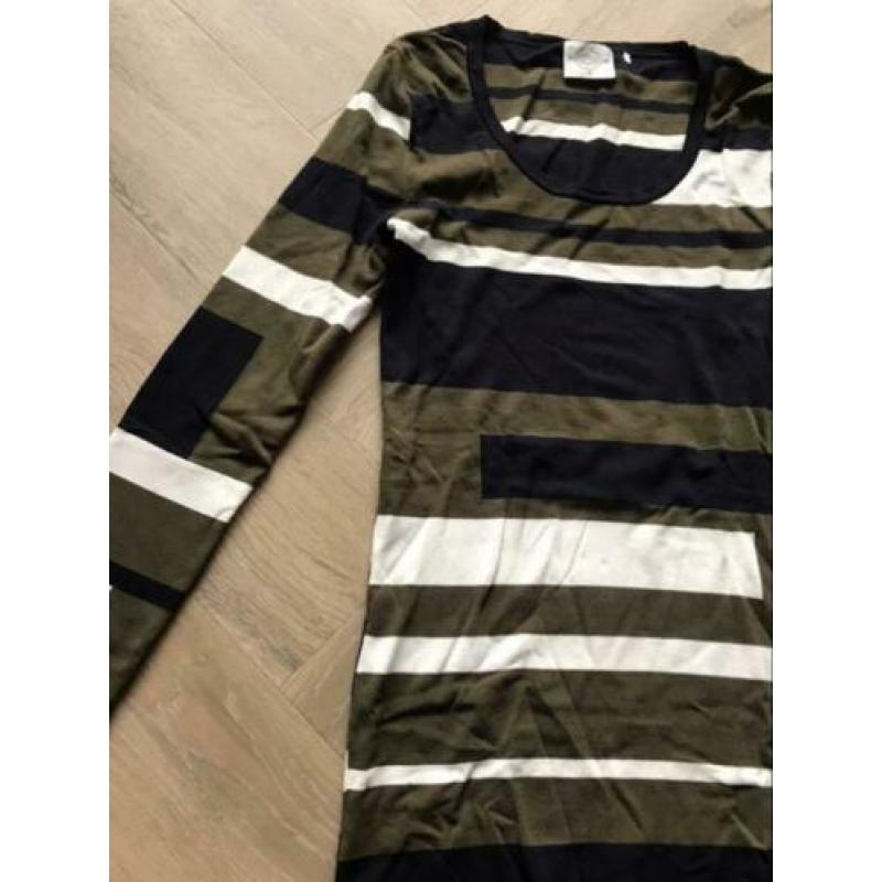 Maria Taylor top groen/wit/donkerblauw maat M