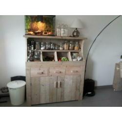 steigerhouten buffetkast,steigerhouten boekenkast