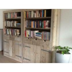 steigerhouten buffetkast,steigerhouten boekenkast