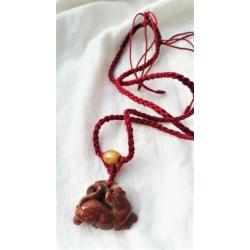 99 kt jaspis tijger ketting, etnisch boho, rood, uniek