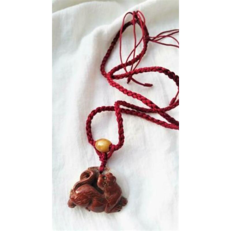 99 kt jaspis tijger ketting, etnisch boho, rood, uniek