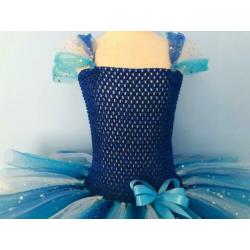 Juniwer Design Blauwe tutu tule jurk 98 104 feest cadeau