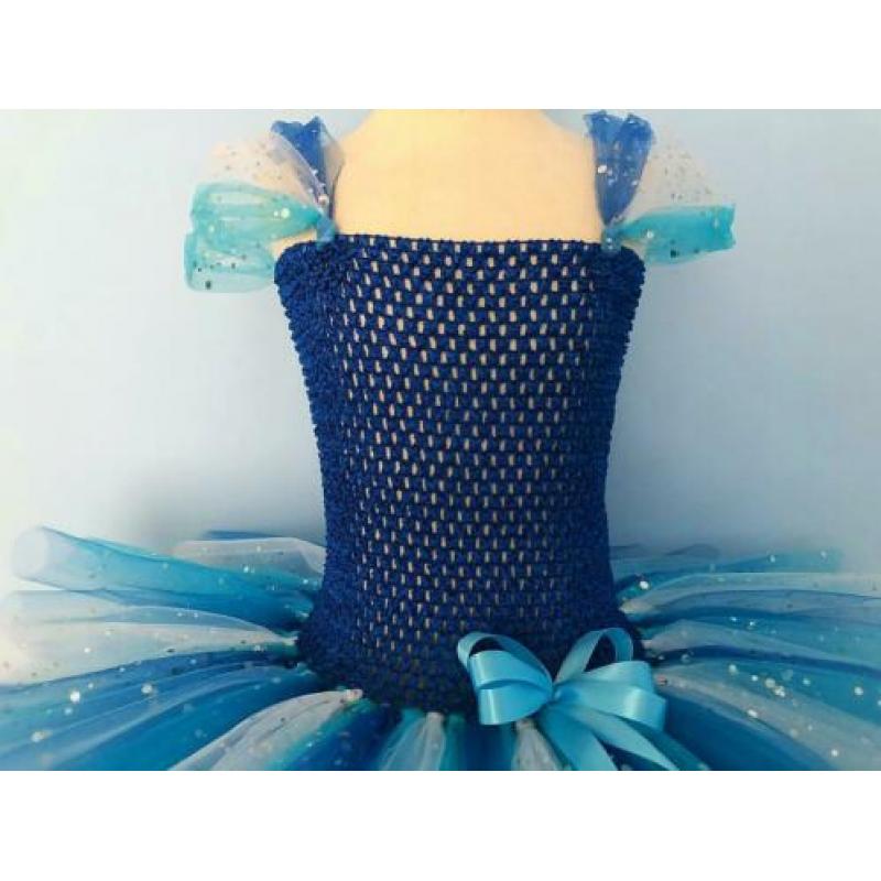 Juniwer Design Blauwe tutu tule jurk 98 104 feest cadeau