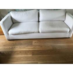 grote witte bank , losse katoenen hoes ,met ritsen