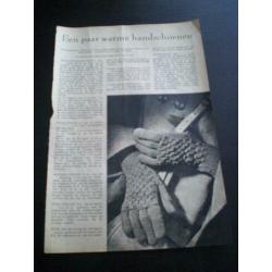 Retro breipatroon van babycape en dames handschoenen