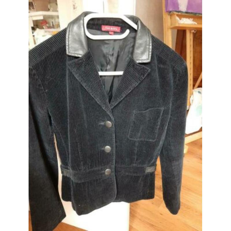 The Barn zwart ribcord blazer maat 38
