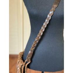 Leren tas met franjes crossbody hippie Ibiza boho bruin