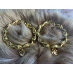 Goudkleurige wokkels 6 cm!leuk als MOEDER/ DOCHTER set !??