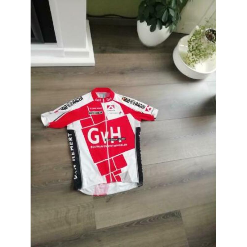 Complete set Fietskleding maat M kleuren rood zwart wit