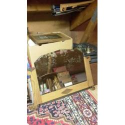 Brocante spiegel met geslepen glas