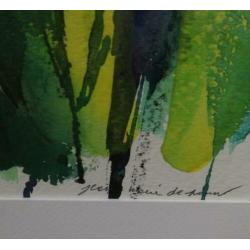 Jean Marie De Pauw, aquarel met bloem