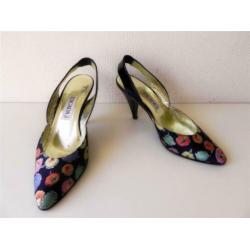 1490 VINTAGE Escada sexy slingback pumps 38 39