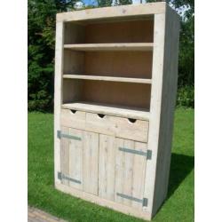 steigerhouten buffetkast,steigerhouten boekenkast