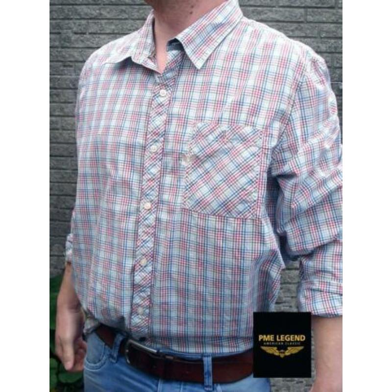 PME LEGEND longsleeve kleurige geruite shirt mt 3XL