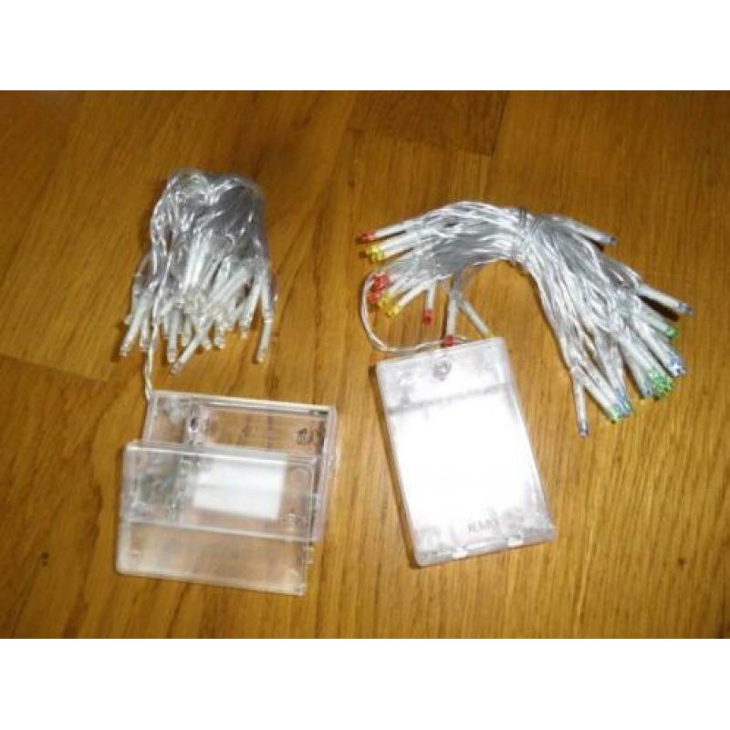 40 ledlampjes op batterij (wit of gekleurd)