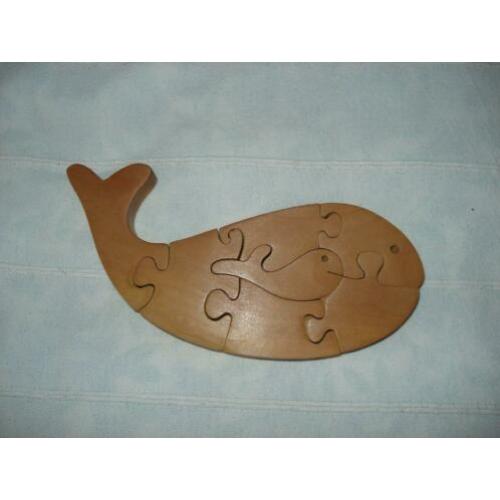 Houten puzzel vis Pocahontas Dino puzzel.