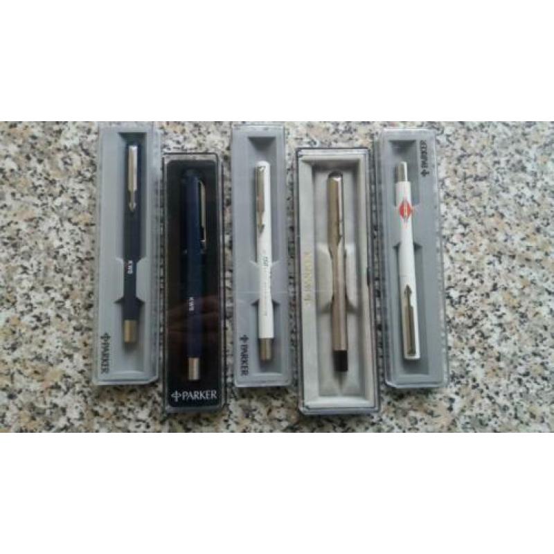 5 stuks Parker roller balpennen nieuw in de cassette