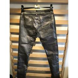 Stoere zilver coating broek maat 28 Revelation