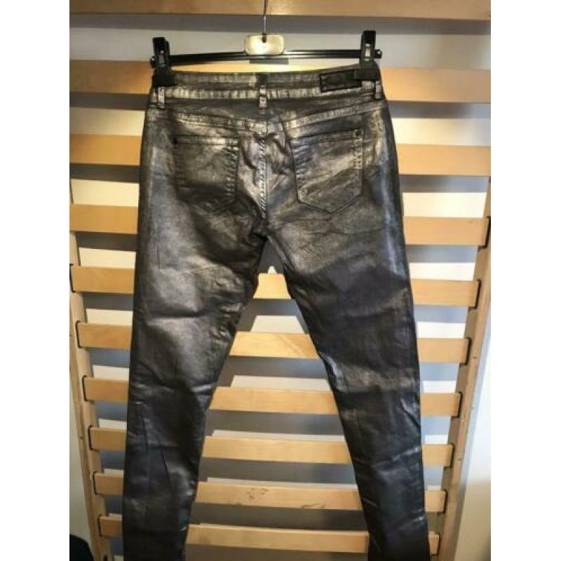 Stoere zilver coating broek maat 28 Revelation
