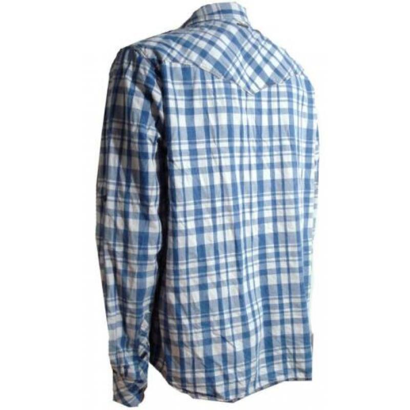 MILLS BROTHERS & CO geruite hemd mt XL licht blauw