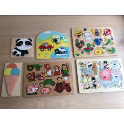 Houten puzzels 6 stuks