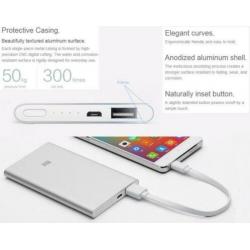 Xiaomi Mi Power Bank 5000mAh 2.1A 9.9mm ultra dun zilver ori