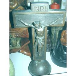 Antiek bronze kruis met rariteitswaarde 25x14cm