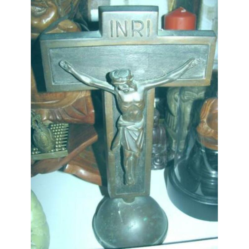 Antiek bronze kruis met rariteitswaarde 25x14cm