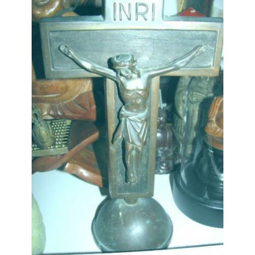 Antiek bronze kruis met rariteitswaarde 25x14cm