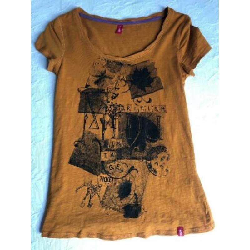 Nieuw t shirt shirt topje EDC by Esprit maat 36 Small bruin