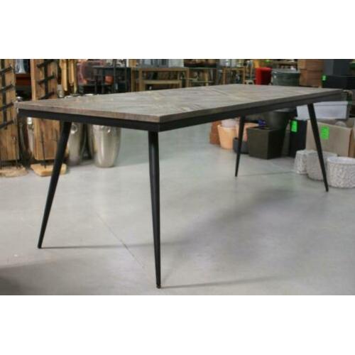 Prachtige eettafel Rhombic BePureHome hout metaal 220 x 90