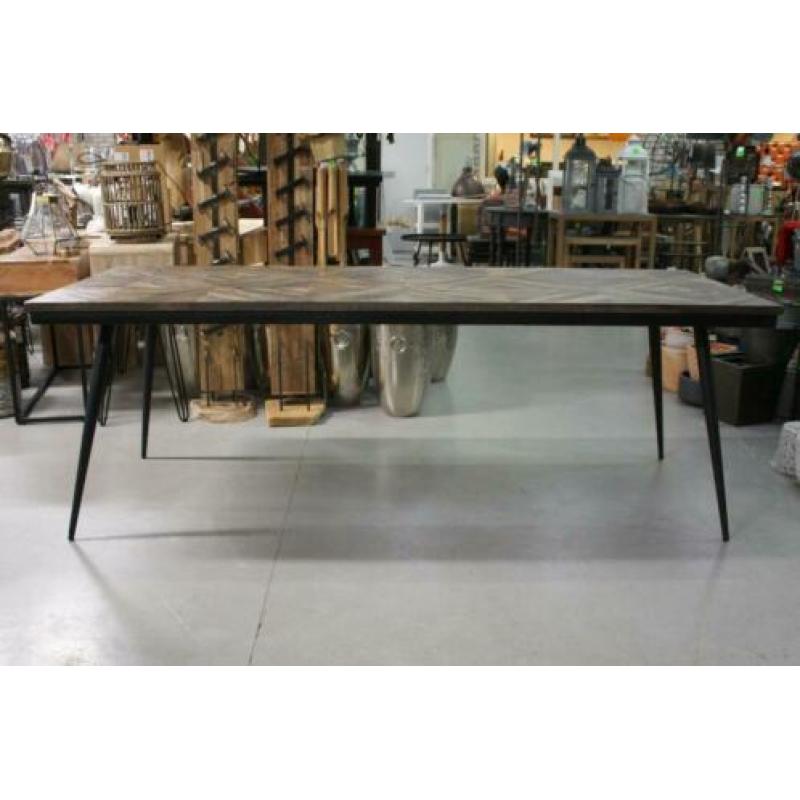 Prachtige eettafel Rhombic BePureHome hout metaal 220 x 90