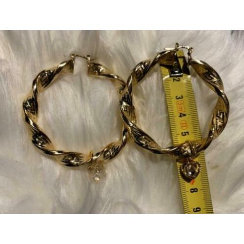 Goudkleurige wokkels 6 cm!leuk als MOEDER/ DOCHTER set !??