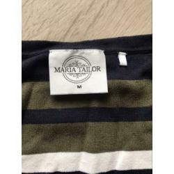 Maria Taylor top groen/wit/donkerblauw maat M