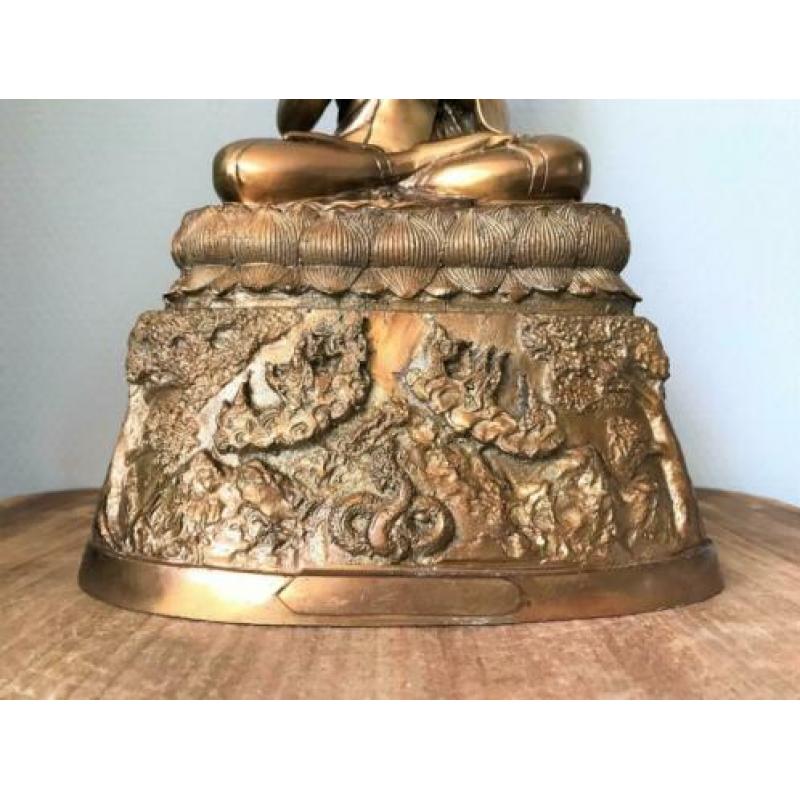 Uniek Brons Boeddha Dharma chakra Levensloop beeld