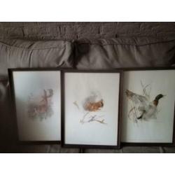 3 prachtige vintage schilderijen"Stenders Forlag Denmark" *