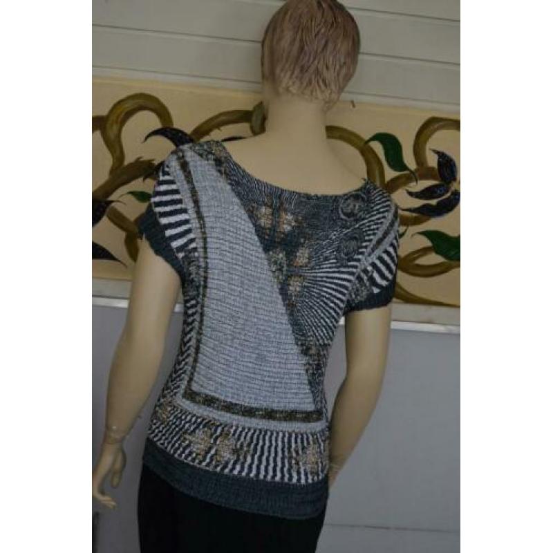 Moooe aparte stof groenvrijs 90s vintage top S