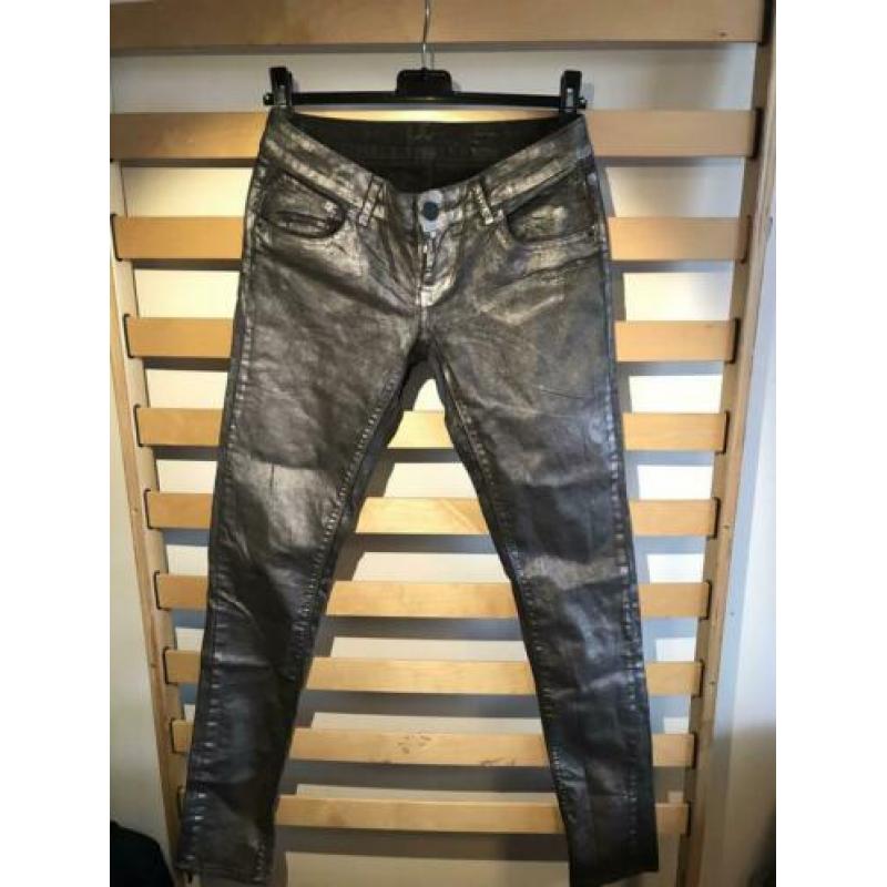 Stoere zilver coating broek maat 28 Revelation
