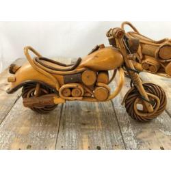 Set handgemaakte houten motoren, lowriders.