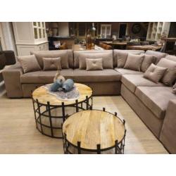 *ACTIE* Set van 2 Industriële Salontafels Rond (3)