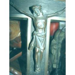 Antiek bronze kruis met rariteitswaarde 25x14cm
